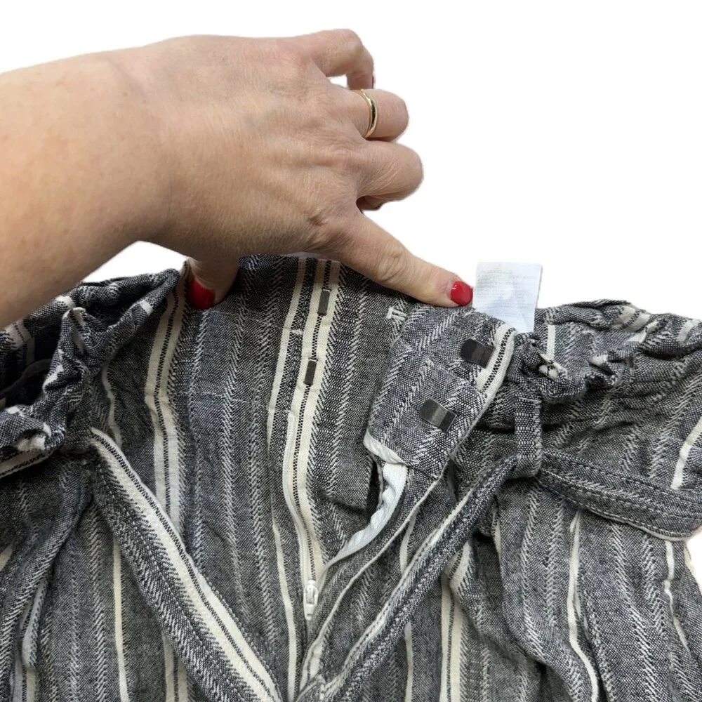 Banana Republic Linen Blend Striped Wide‑Leg Pants Women’s Plus Size 16